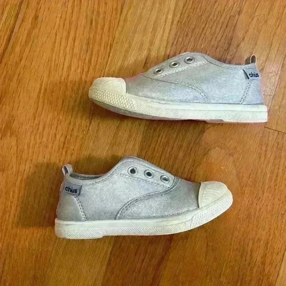 Silver Chus Glitter Slip On No Lace Sneaker - Picture 3 of 7